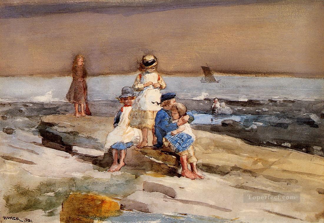 ビーチの子供たち リアリズム海洋画家ウィンスロー・ホーマー油絵